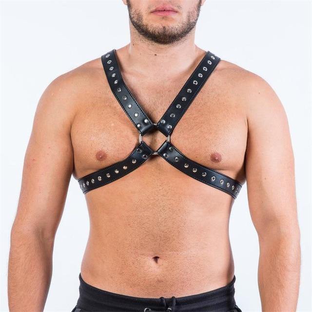  4-Strap Studded Leather Harness by Queer In The World sold by Queer In The World: The Shop - LGBT Merch Fashion