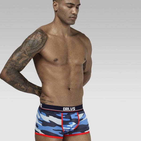 Blue ORLVS Camo Mesh Boxers by Queer In The World sold by Queer In The World: The Shop - LGBT Merch Fashion