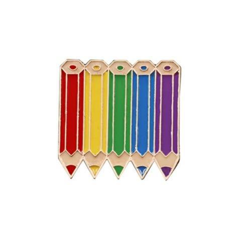  Rainbow Coloring Pencils Enamel Pin by Queer In The World sold by Queer In The World: The Shop - LGBT Merch Fashion