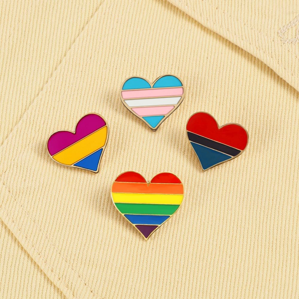 Trans Pride Heart Enamel Pin – Queer In The World: The Shop