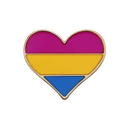  Pansexual Pride Heart Enamel Pin by Queer In The World sold by Queer In The World: The Shop - LGBT Merch Fashion