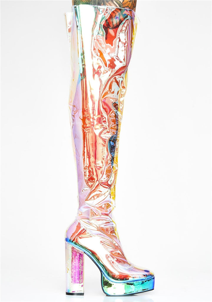 Translucent PVC High Heel Boots – Queer In The World: The Shop