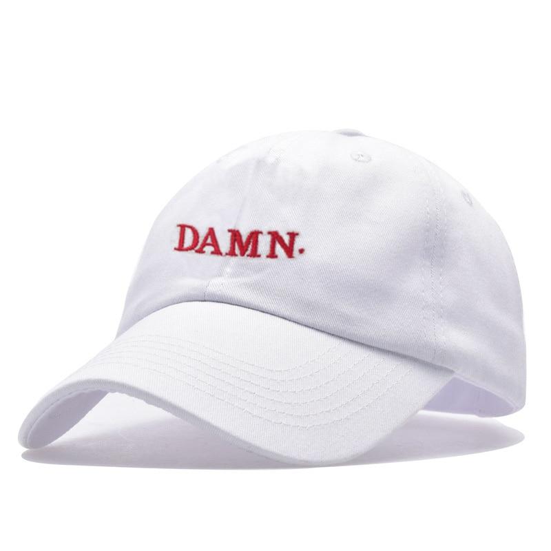 White DAMN! Embroidered Baseball Cap by Queer In The World sold by Queer In The World: The Shop - LGBT Merch Fashion