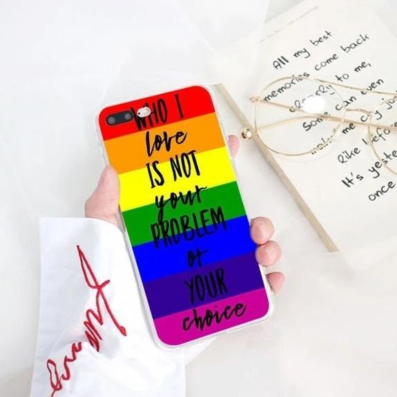  Who I Love Is Not Your Problem iPhone Case by Queer In The World sold by Queer In The World: The Shop - LGBT Merch Fashion