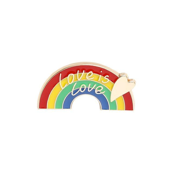  Love Is Love Rainbow Enamel Pin by Queer In The World sold by Queer In The World: The Shop - LGBT Merch Fashion
