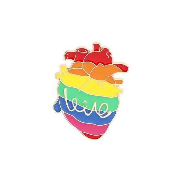  LGBT Heart Enamel Pin by Queer In The World sold by Queer In The World: The Shop - LGBT Merch Fashion