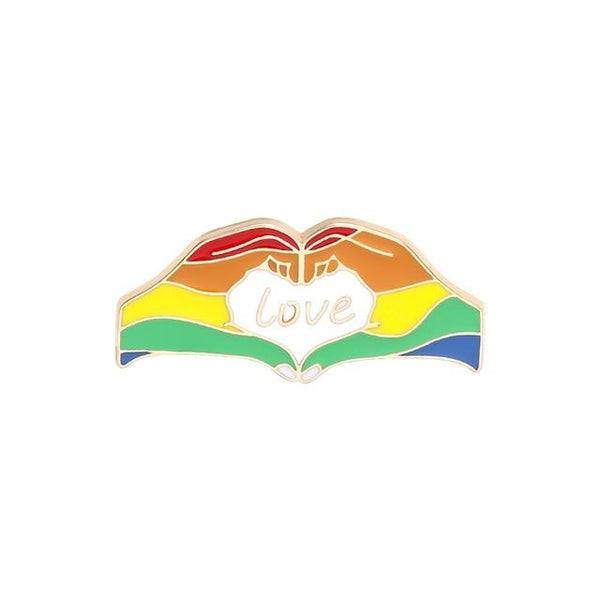  Love Rainbow Hands Enamel Pin by Queer In The World sold by Queer In The World: The Shop - LGBT Merch Fashion