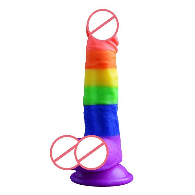 LGBT Pride Silicone Dildo Sex Toy