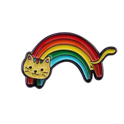 Rainbow Cat Enamel Pin by Queer In The World sold by Queer In The World: The Shop - LGBT Merch Fashion