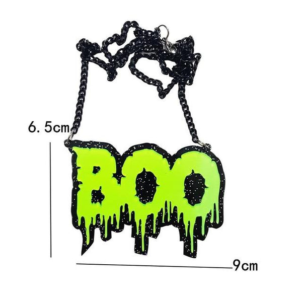  Boo Acrylic Statement Chain Necklace by Queer In The World sold by Queer In The World: The Shop - LGBT Merch Fashion