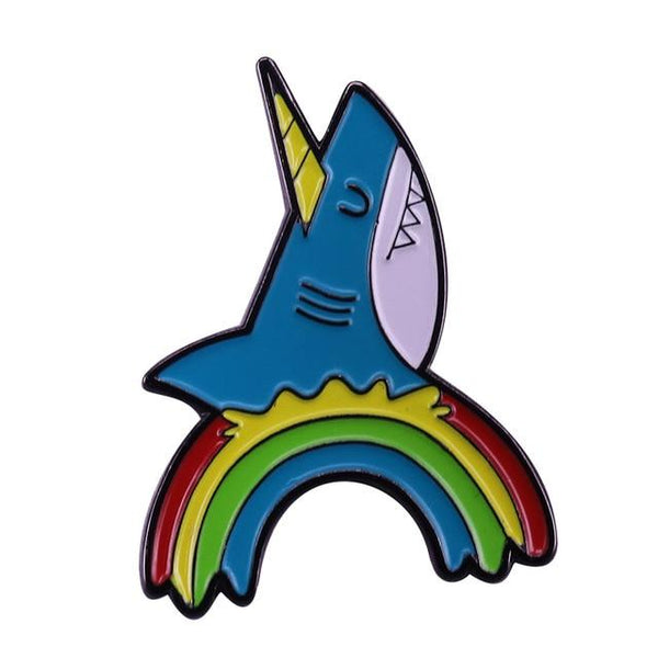  Rainbow Shark Enamel Pin by Queer In The World sold by Queer In The World: The Shop - LGBT Merch Fashion