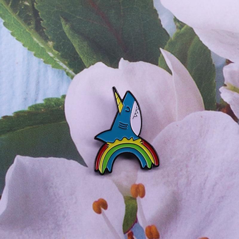  Rainbow Shark Enamel Pin by Queer In The World sold by Queer In The World: The Shop - LGBT Merch Fashion