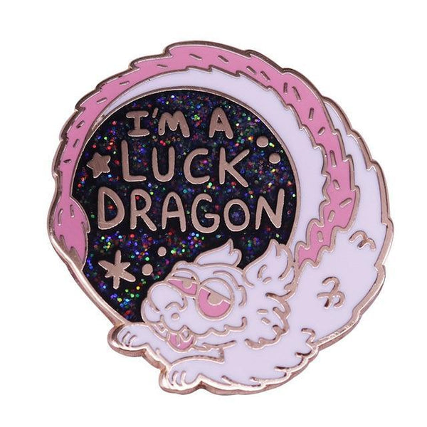  I'm A Luck Dragon Enamel Pin by Queer In The World sold by Queer In The World: The Shop - LGBT Merch Fashion