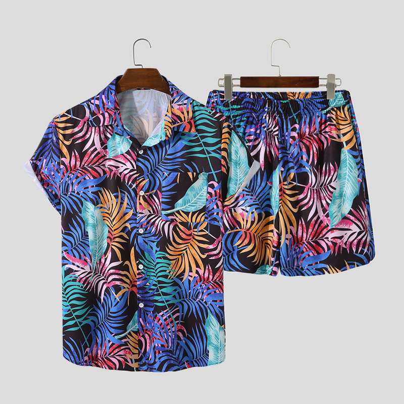  Vibrant Ferns Short Sleeve Shirt + Shorts (2 Piece Outfit) by Queer In The World sold by Queer In The World: The Shop - LGBT Merch Fashion
