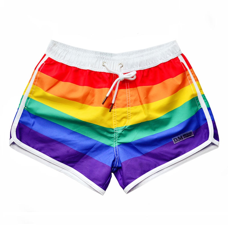 Gay Pride Swim Gay Mens Swim Shorts Rainbow Shorts Men Sounds Gay