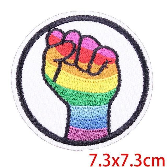  Rainbow Fist Iron On Embroidered Patch by Oberlo sold by Queer In The World: The Shop - LGBT Merch Fashion