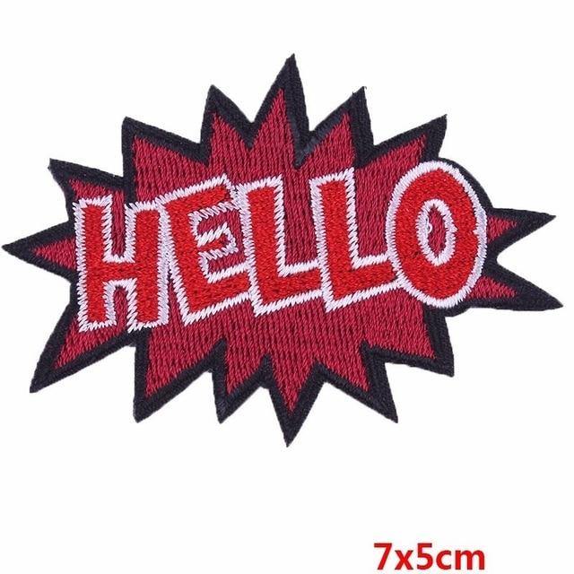  Hello! Iron On Embroidered Patch by Queer In The World sold by Queer In The World: The Shop - LGBT Merch Fashion