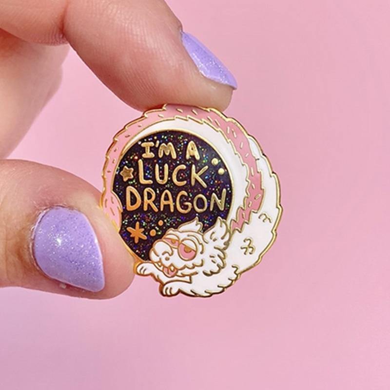  I'm A Luck Dragon Enamel Pin by Queer In The World sold by Queer In The World: The Shop - LGBT Merch Fashion
