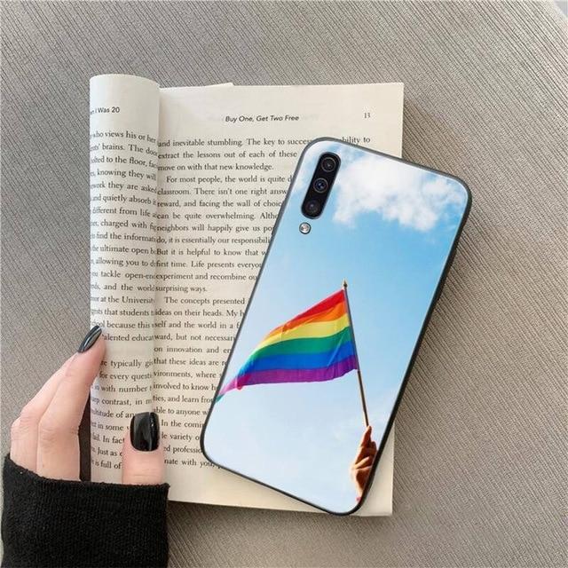  LGBTQ+ Flag Waving Samsung Phone Case by Queer In The World sold by Queer In The World: The Shop - LGBT Merch Fashion