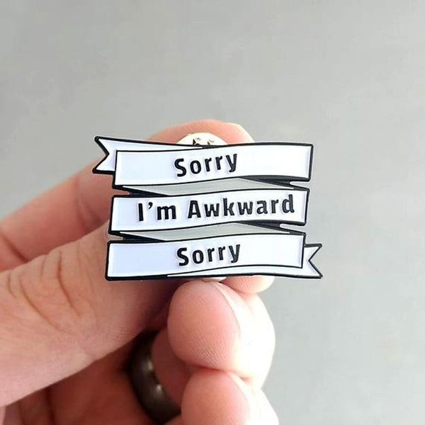  Sorry I'm Awkward Sorry Enamel Pin by Queer In The World sold by Queer In The World: The Shop - LGBT Merch Fashion