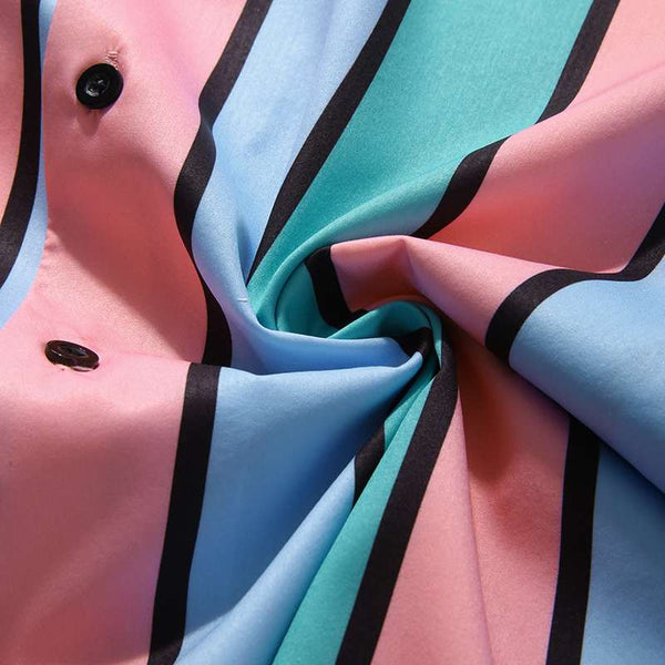 Classic Striped Short Sleeve Printed Shirt by Queer In The World sold by Queer In The World: The Shop - LGBT Merch Fashion