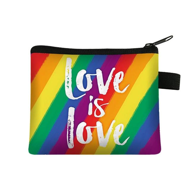  Love Is Love Striped Change Purse / Coin Wallet by Queer In The World sold by Queer In The World: The Shop - LGBT Merch Fashion