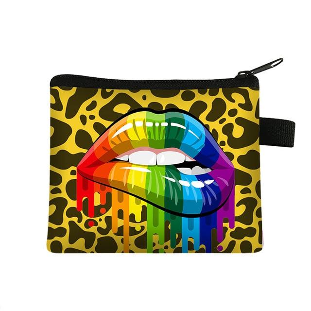  LGBT Leopard Lips Change Purse / Coin Wallet by Queer In The World sold by Queer In The World: The Shop - LGBT Merch Fashion