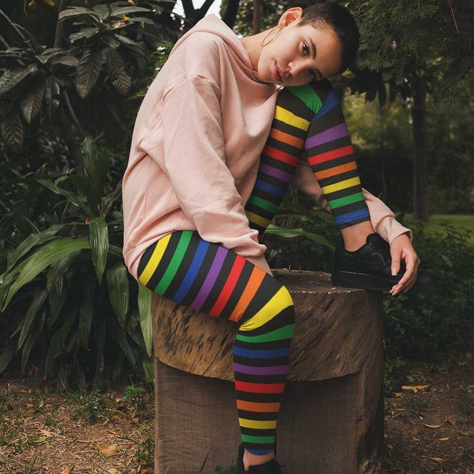 Striped LGBT Pride Leggings – Queer In The World: The Shop