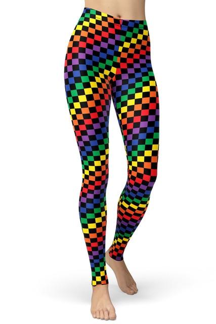  Chequered LGBT Pride Leggings by Queer In The World sold by Queer In The World: The Shop - LGBT Merch Fashion
