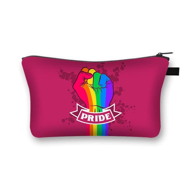  Pride Fist Cosmetic Bag / Makeup Pouch by Queer In The World sold by Queer In The World: The Shop - LGBT Merch Fashion