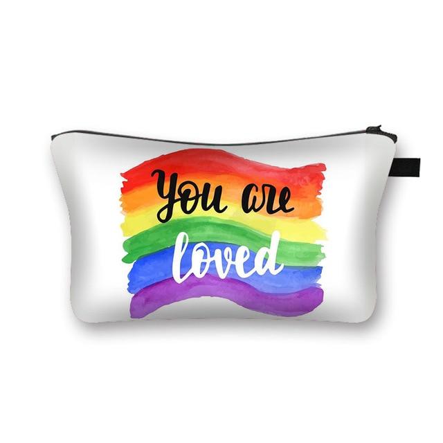  You Are Loved Cosmetic Bag / Makeup Pouch by Queer In The World sold by Queer In The World: The Shop - LGBT Merch Fashion