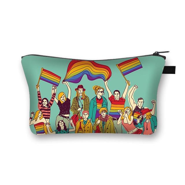  Pride For Everybody Cosmetic Bag / Makeup Pouch by Queer In The World sold by Queer In The World: The Shop - LGBT Merch Fashion