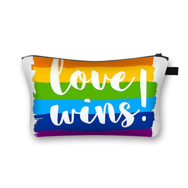  Love Wins Cosmetic Bag / Makeup Pouch by Queer In The World sold by Queer In The World: The Shop - LGBT Merch Fashion