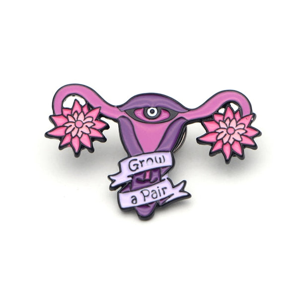  Grow A Pair Enamel Pin by Queer In The World sold by Queer In The World: The Shop - LGBT Merch Fashion