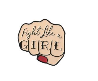  Fight Like A Girl Enamel Pin by Queer In The World sold by Queer In The World: The Shop - LGBT Merch Fashion