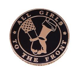  All Girls To The Front Enamel Pin by Queer In The World sold by Queer In The World: The Shop - LGBT Merch Fashion