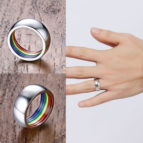  Discreet Rainbow Pride Ring by Oberlo sold by Queer In The World: The Shop - LGBT Merch Fashion