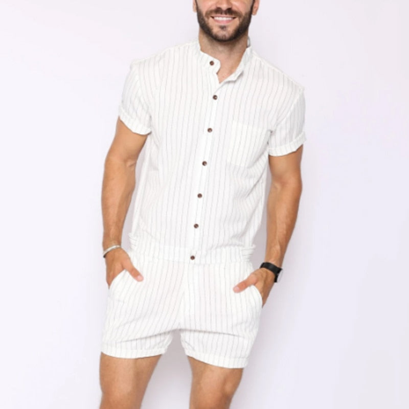 Black Striped Short Sleeve Romper by Queer In The World sold by Queer In The World: The Shop - LGBT Merch Fashion
