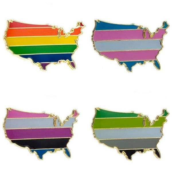  Queer USA Enamel Pins by Queer In The World sold by Queer In The World: The Shop - LGBT Merch Fashion