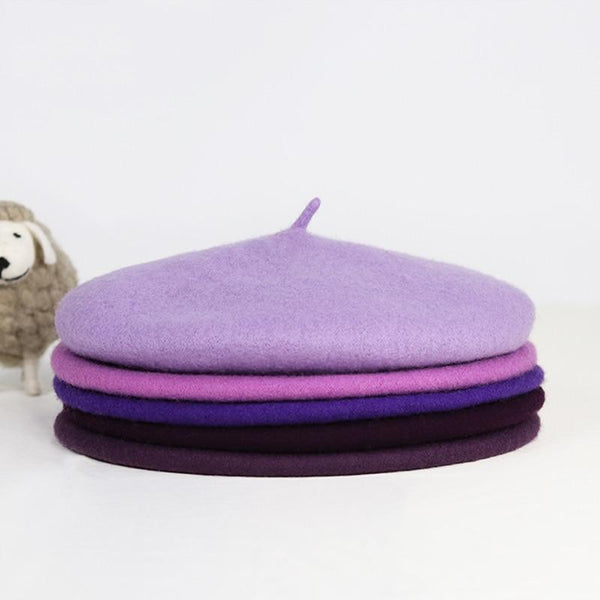 Boysenberry Shades Of Purple Elegant Woollen Beret by Queer In The World sold by Queer In The World: The Shop - LGBT Merch Fashion
