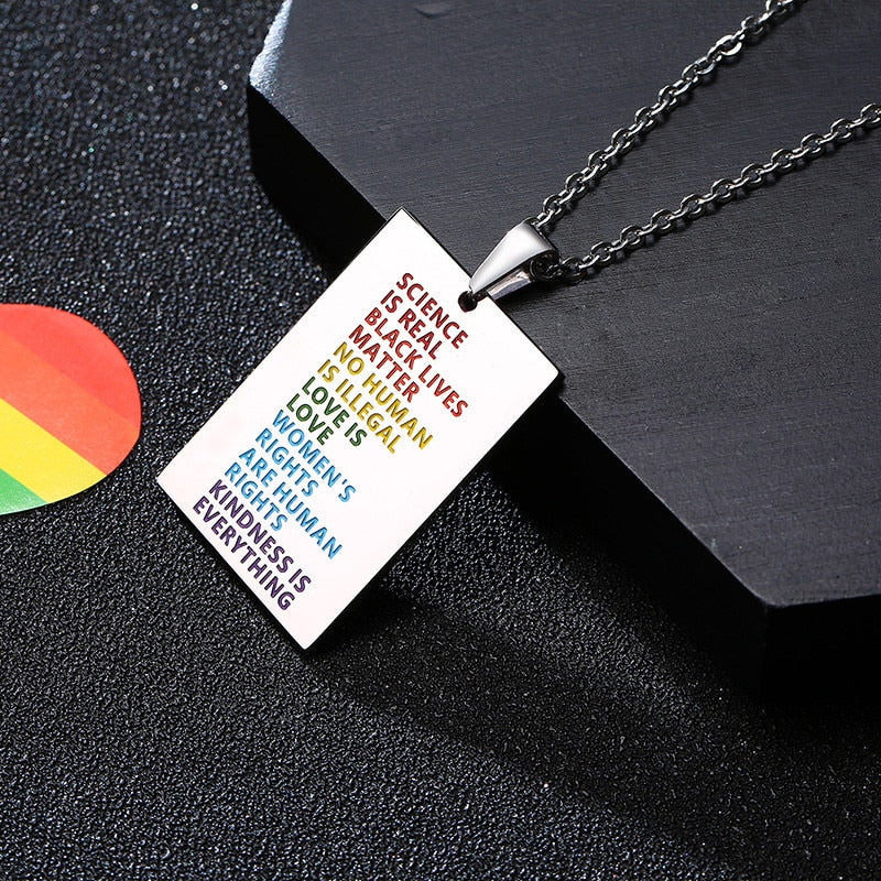  Science Is Real LGBTQ Necklace by Queer In The World sold by Queer In The World: The Shop - LGBT Merch Fashion