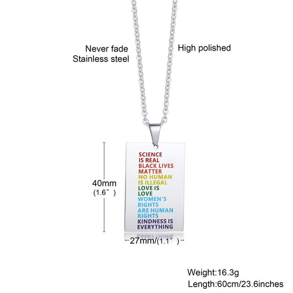  Science Is Real LGBTQ Necklace by Queer In The World sold by Queer In The World: The Shop - LGBT Merch Fashion