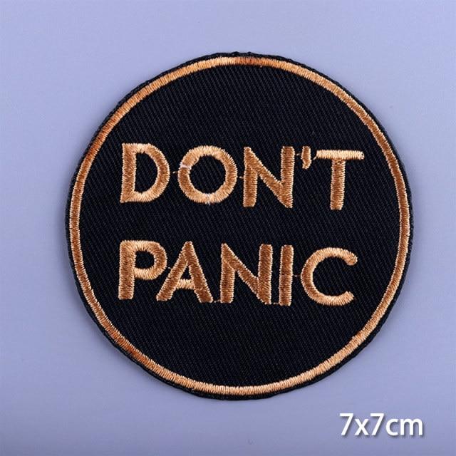  Don't Panic Iron On Embroidered Patch by Queer In The World sold by Queer In The World: The Shop - LGBT Merch Fashion