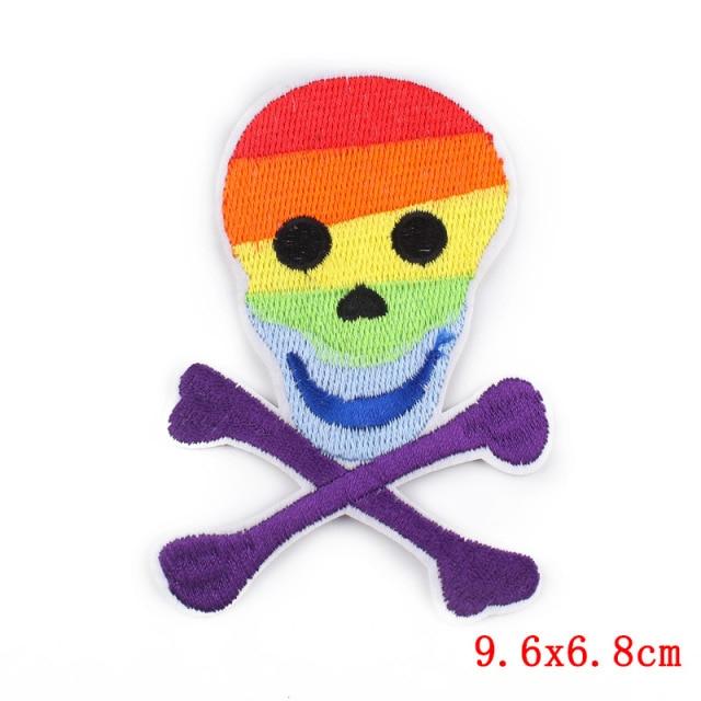  Rainbow Pirates Iron On Embroidered Patch by Queer In The World sold by Queer In The World: The Shop - LGBT Merch Fashion