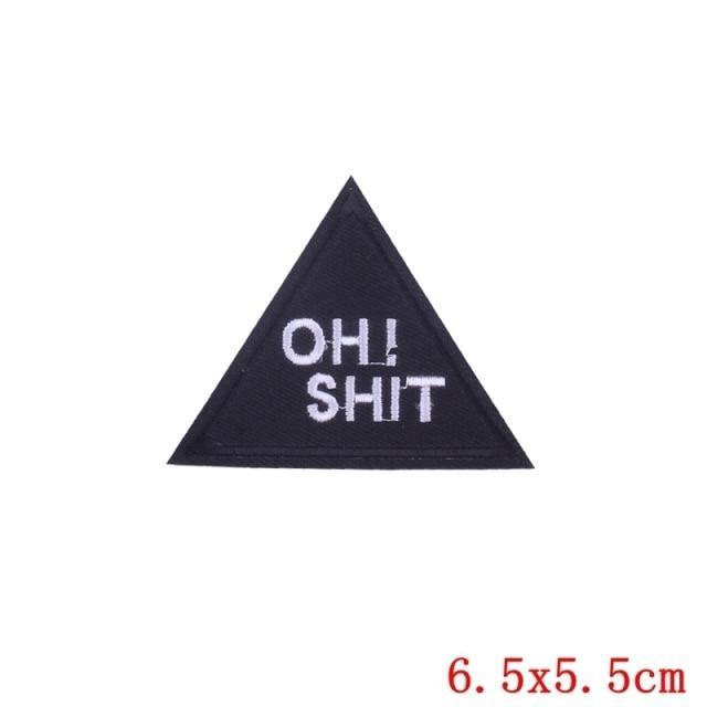  Oh Shit Iron On Embroidered Patch by Queer In The World sold by Queer In The World: The Shop - LGBT Merch Fashion