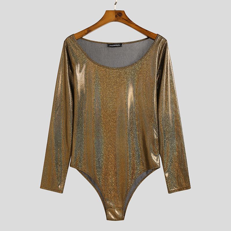 Gold Glitter Shimmer Bodysuit by Queer In The World sold by Queer In The World: The Shop - LGBT Merch Fashion