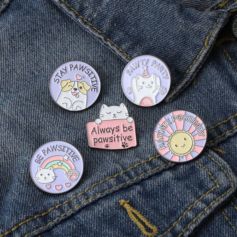  Be Pawsitive Enamel Pins by Queer In The World sold by Queer In The World: The Shop - LGBT Merch Fashion