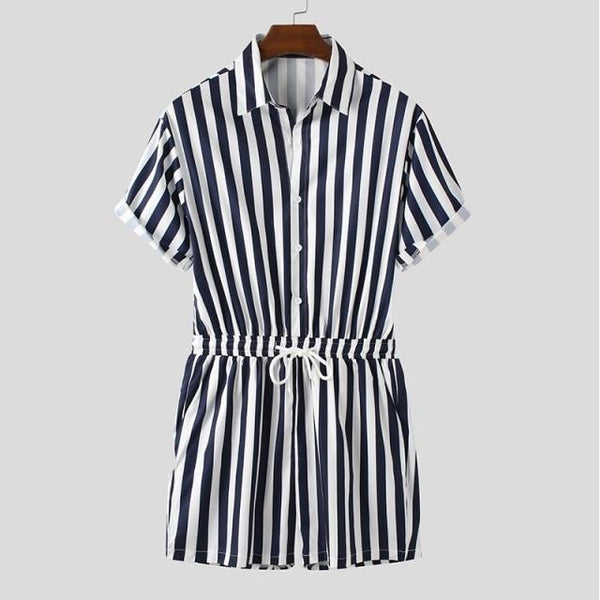 Blue Sailor Striped Romper by Queer In The World sold by Queer In The World: The Shop - LGBT Merch Fashion