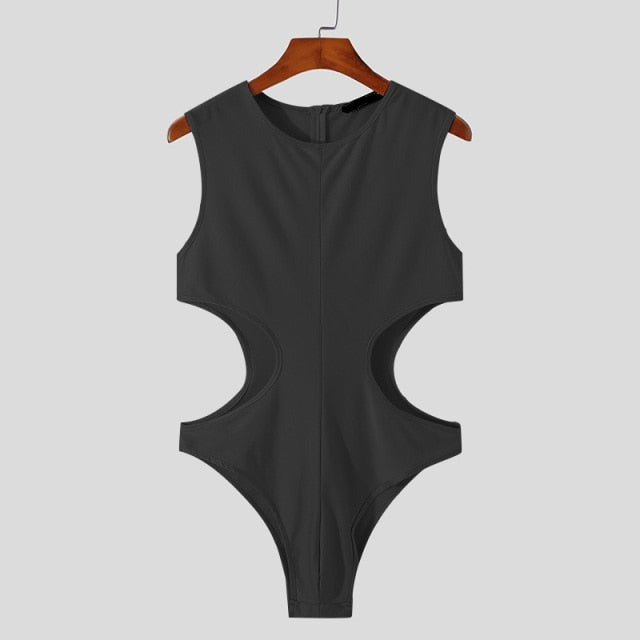 Black Sexy Sleeveless Hollow Bodysuit by Queer In The World sold by Queer In The World: The Shop - LGBT Merch Fashion