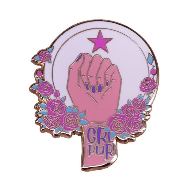  Girl PWR Enamel Pin by Queer In The World sold by Queer In The World: The Shop - LGBT Merch Fashion